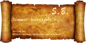 Sommer Bozsidár névjegykártya